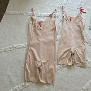 Spanx Thinstincts Open-Bust Midthigh Bodysuit Shapewear Nude NWT 2X  Medium